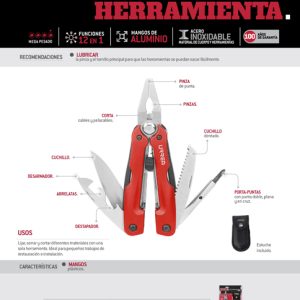 Pinza multiherramienta 12 en 1 de 6" Urrea