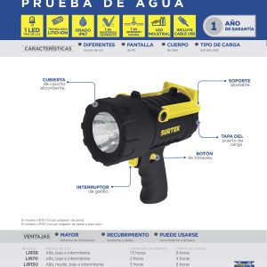 Linterna de LED reflectora recargable de 380 lm Surtek