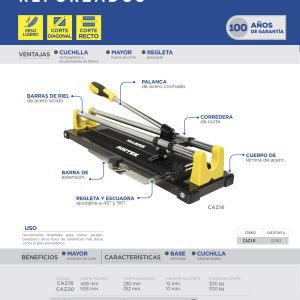 Corta azulejos de corte diagonal y recto 20" Surtek