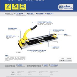 Corta azulejos de corte diagonal para grandes formatos 35" Surtek