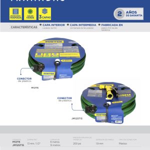 Manguera para jardín tramada verde con conector plástico 1/2", 6 m Surtek