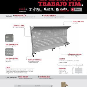 Panel para estación de trabajo serie X 59", 2 piezas Urrea