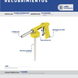 Pistola para recubrimientos 72 PSI Surtek