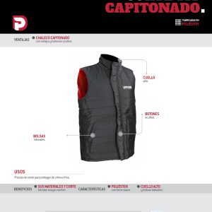 Chaleco corte fit capitonado talla EG Urrea