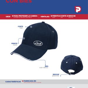 Gorra con bies color azul Lock
