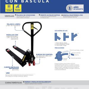 Transpaleta hidráulica 2 ton con báscula Surtek