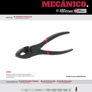 Pinza para mecánico fosfatizada de 10" Urrea