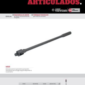 Mango articulado fosfatizado para dado cuadro de 3/4", 20" Urrea