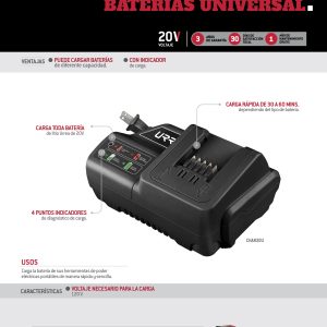 Cargador de baterías universal Urrea