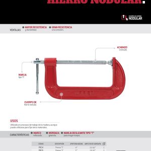 Prensa tipo "C" de hierro nodular 8" Urrea