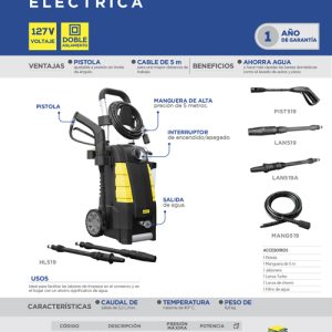 Pistola para hidrolavadora eléctrica HL519 Surtek