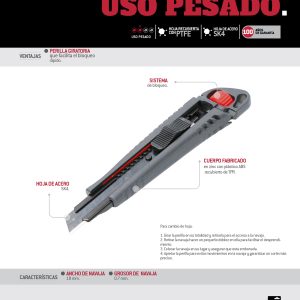 Cutter con cuerpo de acero de 18 mm, con hoja recubierta de PTFE Urrea