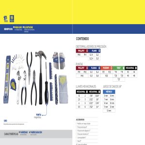 Juego combinado de herramienta 99 piezas, con estuche plástico Foy