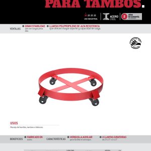 Carro para tambos de 55 gal, 1000 lb Urrea