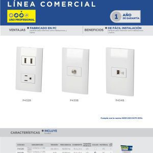 Placa 1 toma para teléfono 1/3, línea Americana, color plata Surtek