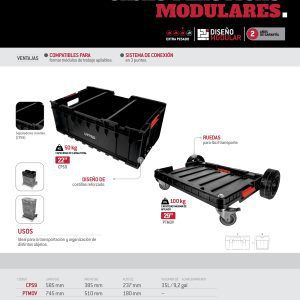 Plataforma móvil para cajas portaherramientas modulares 29" x 20" x 7" Urrea