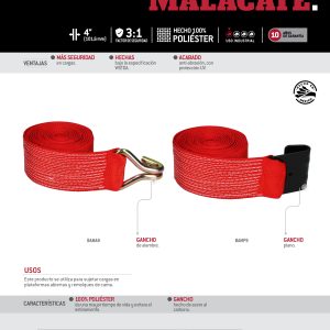 Banda para malacate con gancho de alambre 4" x 9 m Urrea