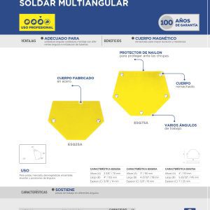 Esquina magnética para soldar multiangular 2-3/4", 25 lb Surtek