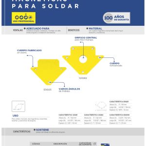 Esquina magnética para soldar 5", 75 lb Surtek