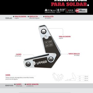 Esquina magnética para soldar multiangular 1-1/2", 20 lb Urrea