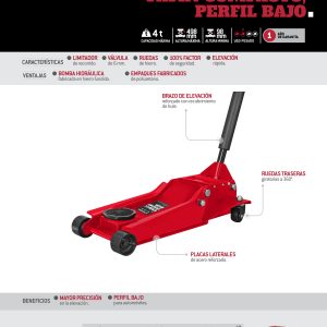 Gato hidráulico de patín compacto, 4 ton Urrea