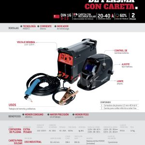 Juego de cortadora de plasma con careta, 2 piezas Urrea