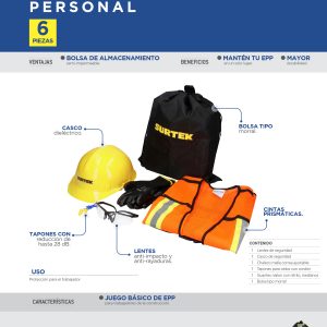 Juego de equipo de protección personal naranja M, 6 piezas Surtek