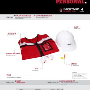 Juego de equipo de protección personal rojo EG, 4 piezas Urrea