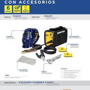 Juego de soldadora con accesorios, 6 piezas Surtek