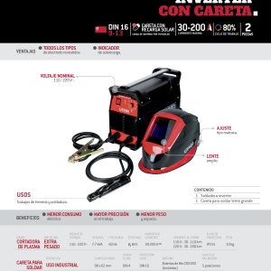 Juego de soldadora inverter con careta, 2 piezas Urrea