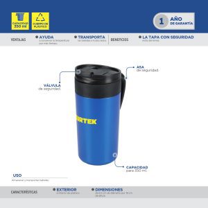 Tarro térmico de plástico 350 ml Surtek