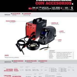 Juego de soldadora microalambre con accesorios, 5 piezas Urrea