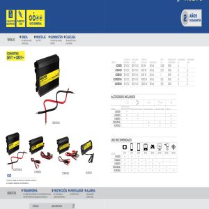Inversor de corriente 12 V DC - 120 V AC, 600 W Surtek