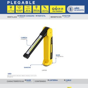 Linterna de LED para taller plegable recargable 300 lm Surtek