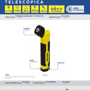 Linterna de LED telescópica recargable 300 lm Surtek