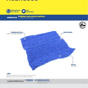 Tela multiusos de 25 x 25 cm azul, 3 piezas Foy