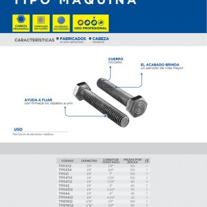 Tornillo tipo máquina rosca parcial 3/4" x 2-1/2", 6 piezas Surtek