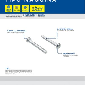 Tornillo tipo máquina cabeza redonda 1/4" x 3", 50 piezas Surtek