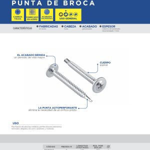 Pija cabeza de cruz punta de broca 2" x #8, 100 piezas Surtek