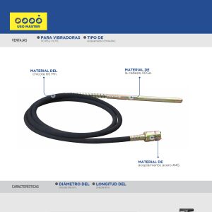 Chicote para vibradora de concreto 38 mm, 6m Surtek