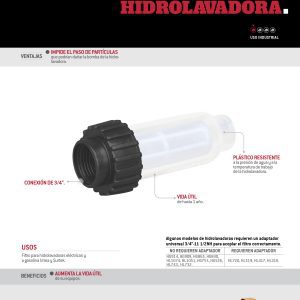 Filtro para hidrolavadora eléctrica Urrea