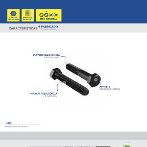 Tornillo de acero 5° rosca parcial, 3/8" x 2-1/2", 50 piezas Surtek
