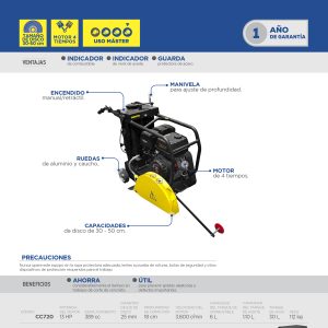 Cortadora de concreto a gasolina con motor de 4 tiempos 13 HP Surtek