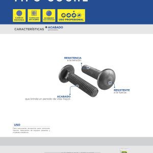 Tornillo tipo coche 1/4" x 1", 100 piezas Surtek