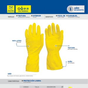Guantes de látex con forro interno de algodón G Surtek