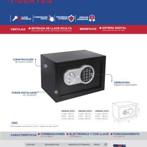 Caja fuerte metálica grande 41 cm, para laptop Lock