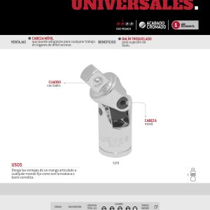 Nudo universal para dado cuadro de 1", 5-5/8" Urrea