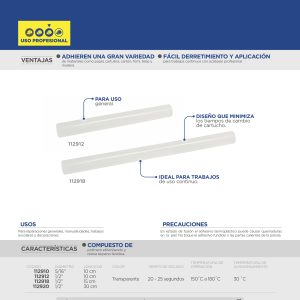 Barra de silicón 1/2" x 10 cm, 12 piezas en blíster Surtek