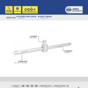 Barra corrediza para dado cuadro de 1/4", 4-1/4" Surtek