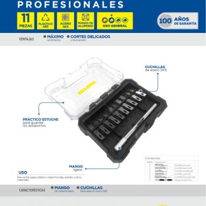 Juego de exactos con mango de aluminio, 11 piezas Surtek